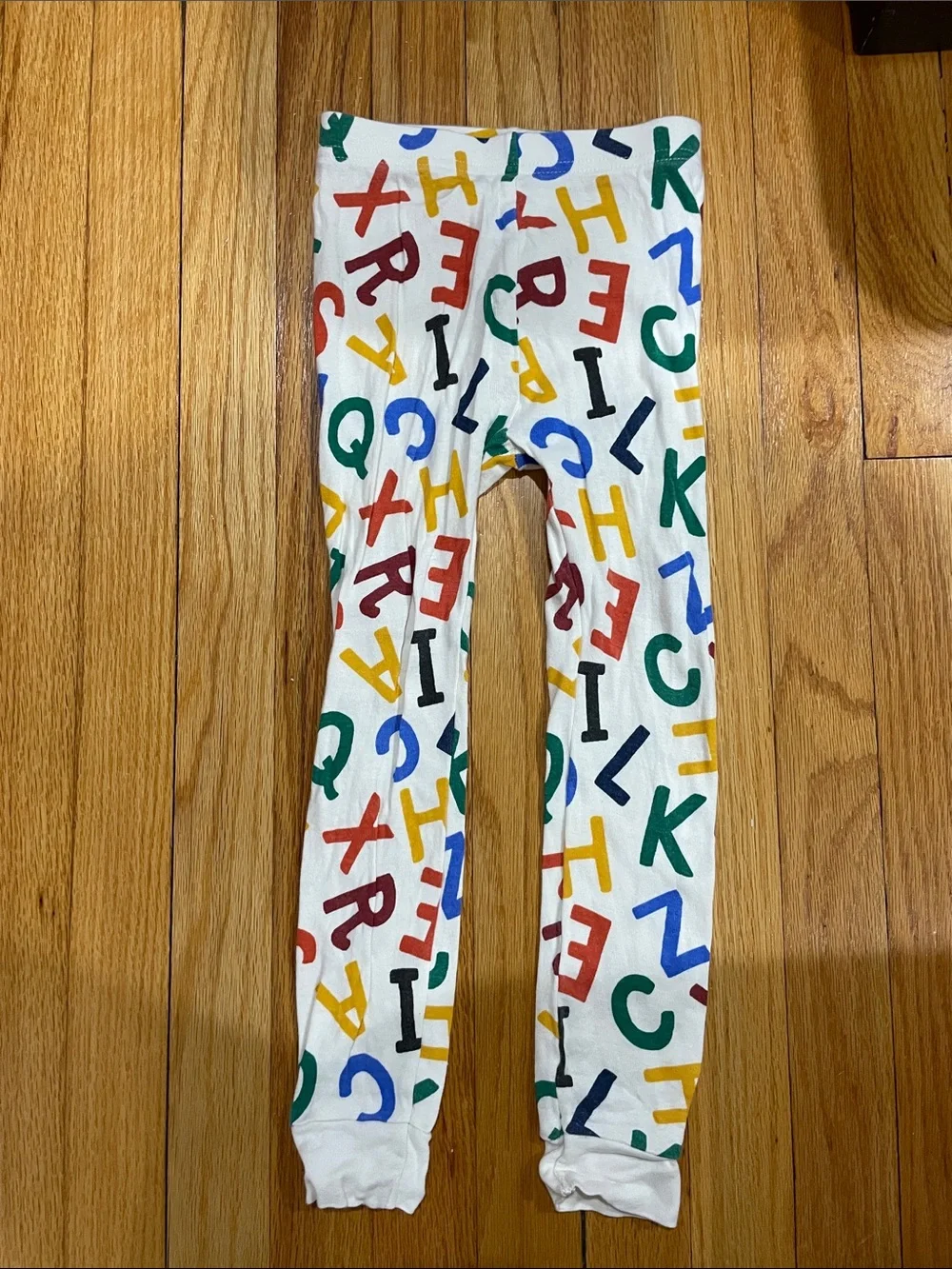 Old Navy White Leggings with Multicolor Letter Print